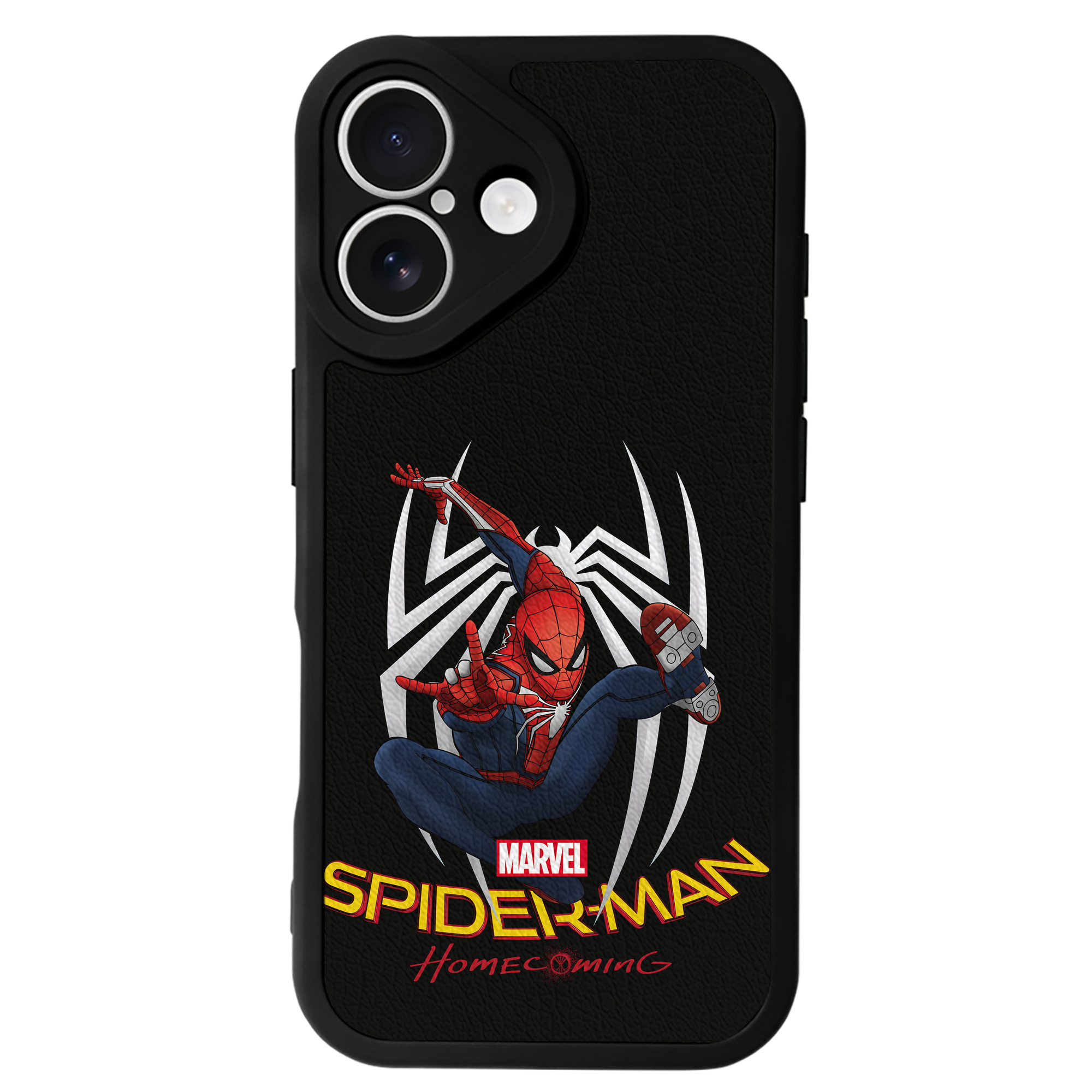 Spider Man スパイダーマン 【iPhone 16シリーズ対応】シリコンスマホケース（レザー調） 材質：シリコン